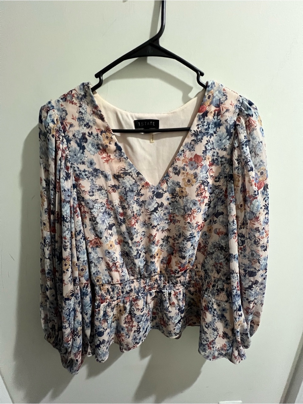 Floral V-Neck Peplum Blouse